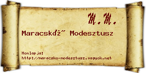Maracskó Modesztusz névjegykártya